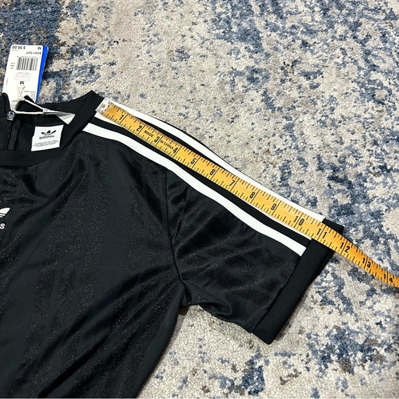 NWT Adidas Black & White Stripe Short Sleeve Bodysuit Size Medium - Picture 12 of 12